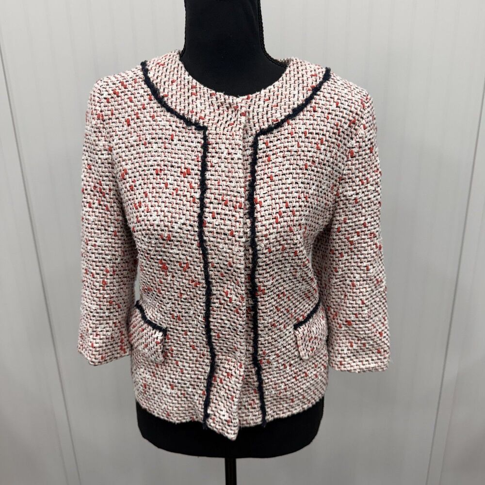 Milly of New York Women's Size 8* Pink & Black Cropped Luxury Blazer Preppy